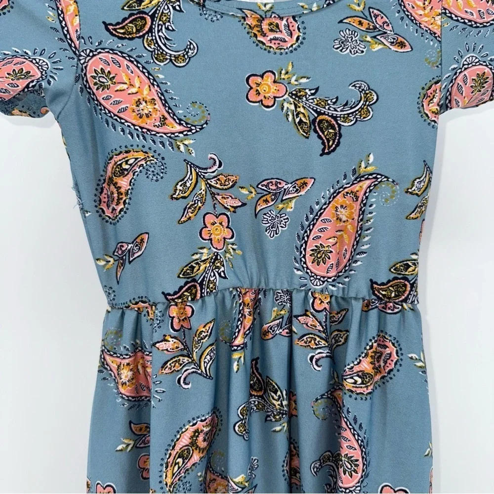 Dot Dot Smile Blue Paisley Toddler Girls Dress